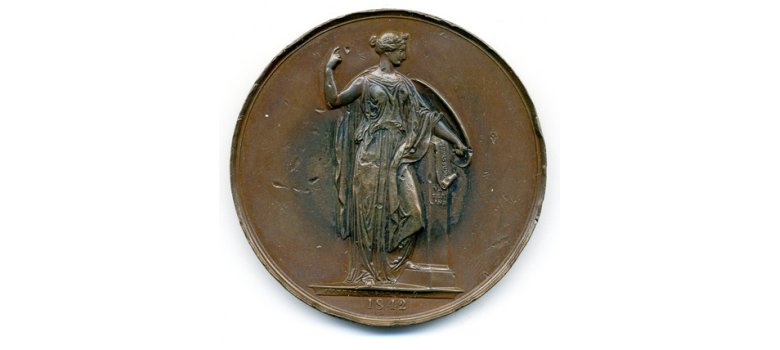 Medaille zu Ehren von Adam von Itzstein, Zahlseite, von 1842